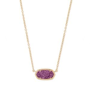Elisa Gold Pendant Necklace In Amethyst Drusy
